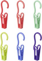 Pinces à linge Pro Plus avec grand crochet - Mélange de couleurs - 6 pcs