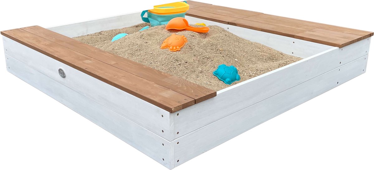 AXI Evy Zandbak met waterbakken en opbergruimte Wit/bruin - Inclusief accessoireset — afbeelding 10