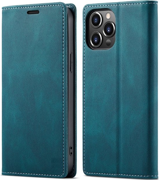 DrPhone FPV2 - Etui à Rabat - Etui Pour Téléphone - Etui Avec Fermeture Magnétique - Etui Avec 2 Emplacements Pour Cartes - Convient Pour IPhone 14 Plus - Blauw