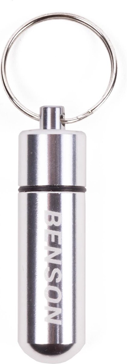Goedkoopste Benson Zilveren Aluminium Pillendoosje voor Aan Sleutelhanger - 52 x - Ø 14 mm