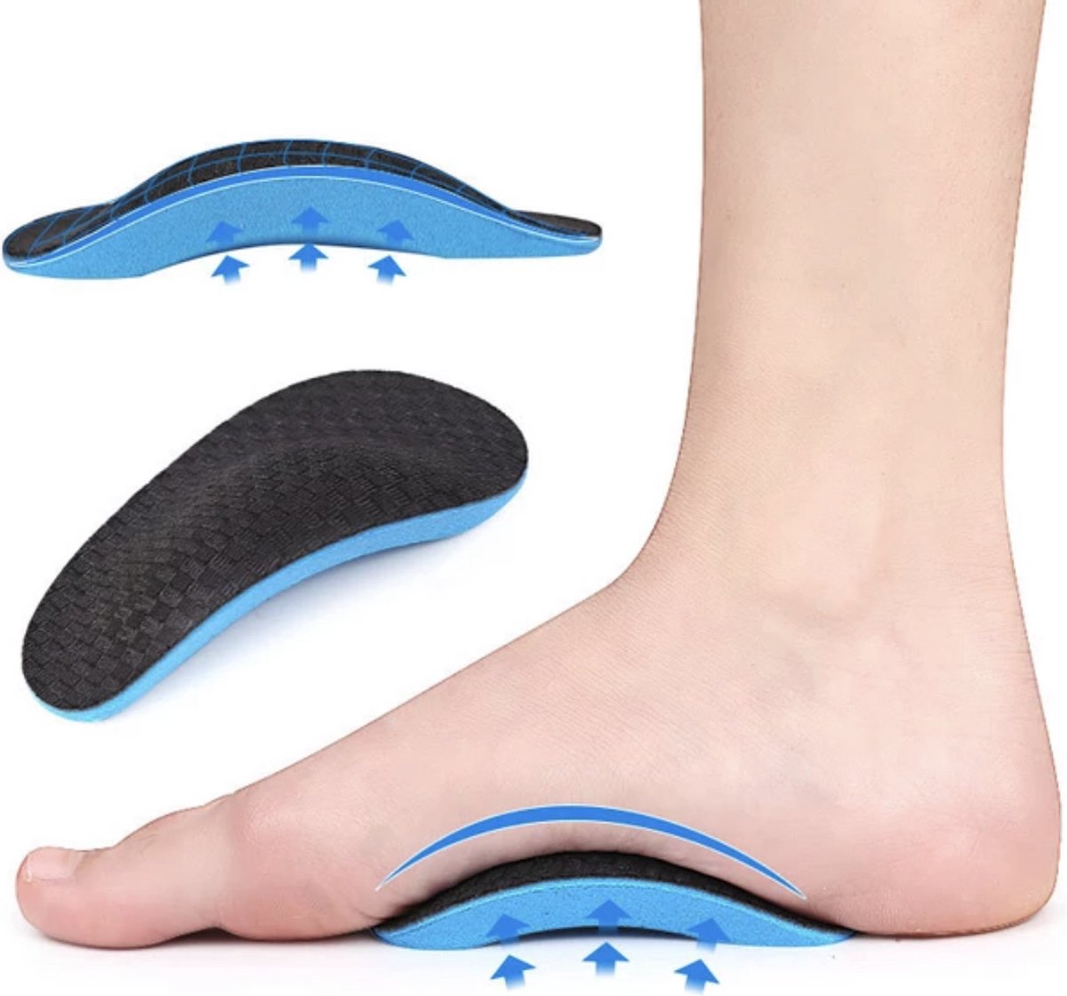 Ailaka Kinderen orthopedische demping boog ondersteuning schoen inlegzolen, kinderen PU schuim inserts voor platte voeten, plantaire fasciitis, voeten hiel pijn verlichting, Blauw, 5.5-7 UK
