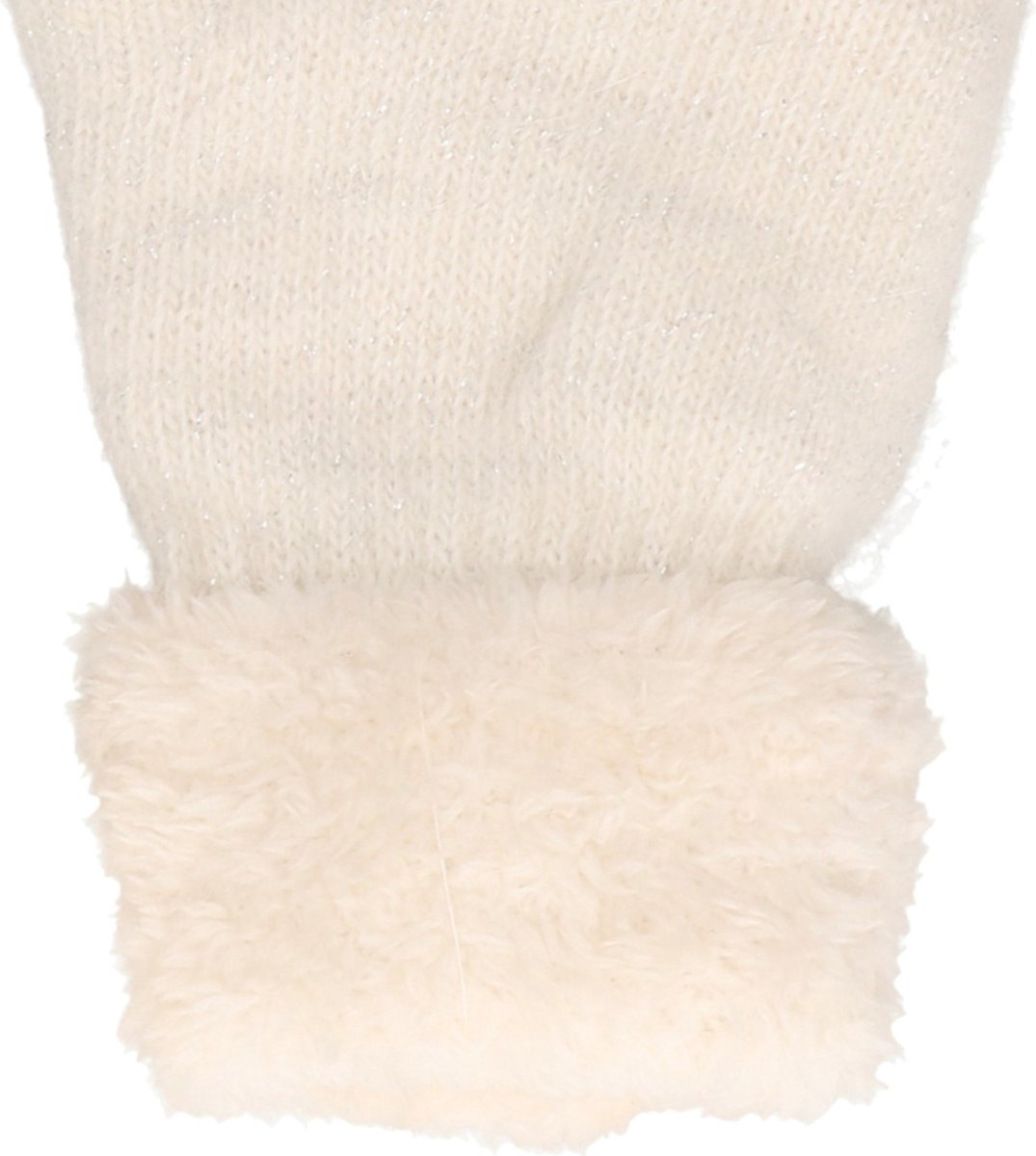 Gants tricotés avec fausse fourrure - blanc - femme - Taille unique