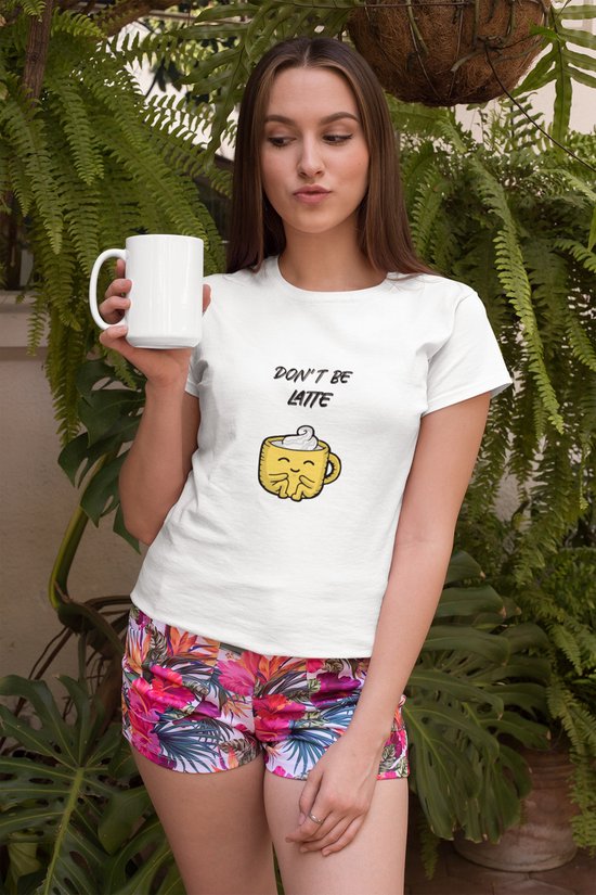 Chemise - Don't be latte - Wurban Wear | Chemise drôle | Café | T-shirt unisexe | Machine à café | Grains de café | blanc noir