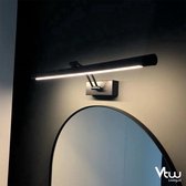 Vtw Living - Spiegellamp Badkamer - Spiegelverlichting Badkamer - Spiegellampen - Badkamerverlichting - Lamp Spiegel - LED - Mat Zwart - 55 cm