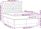 vidaXL - Boxspring - met - matras - stof - crèmekleurig - 140x190 - cm