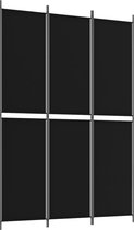vidaXL - Kamerscherm - met - 3 - panelen - 150x220 - cm - stof - zwart
