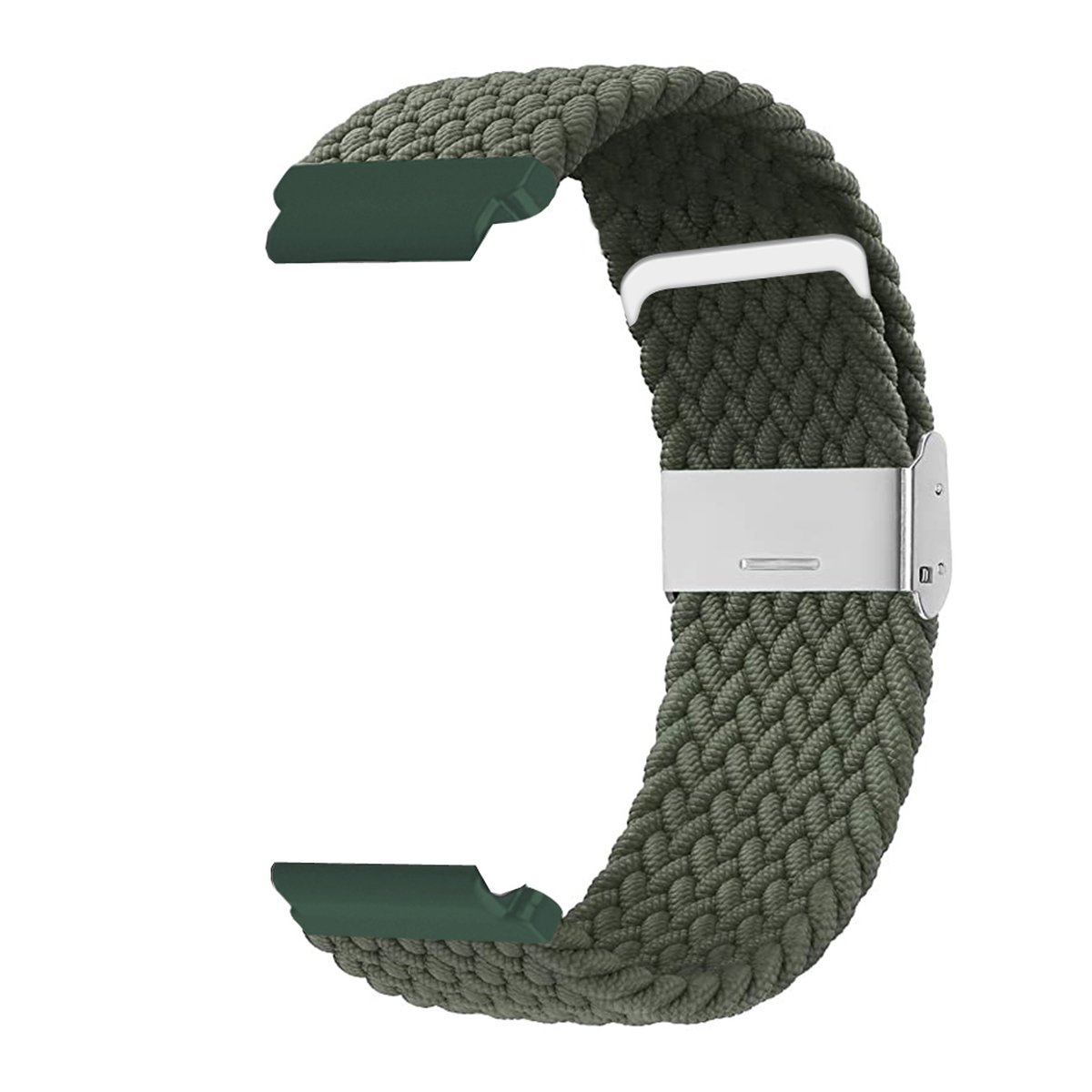 SmartphoneClip® Horlogeband - Nylon Gevlochten Elastisch - 18mm - Groen