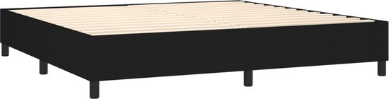 vidaXL - Sommier tapissier - avec - matelas - tissu - noir - 200x200 - cm