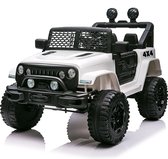 Merax Jeep 2-zits Elektrische Kinderauto - Veilige Auto Voor Kinderen Vanaf 3 Jaar - Inclusief Afstandsbediening - Wit