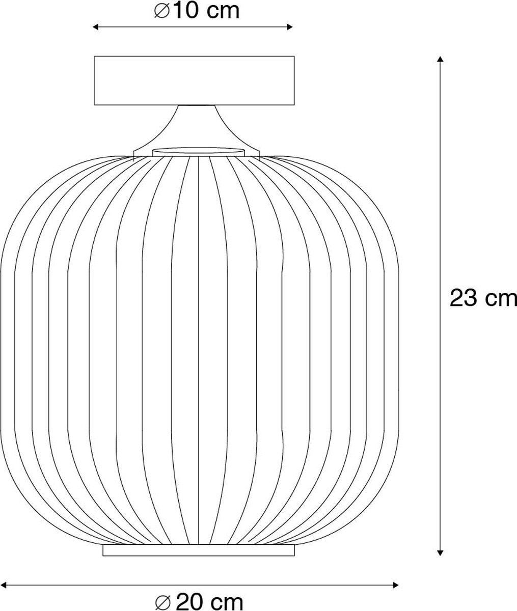 QAZQA karel - Art Deco Plafondlamp - 1 lichts - Ø 200 mm - Zwart - Woonkamer | Slaapkamer | Keuken thumbnail 6