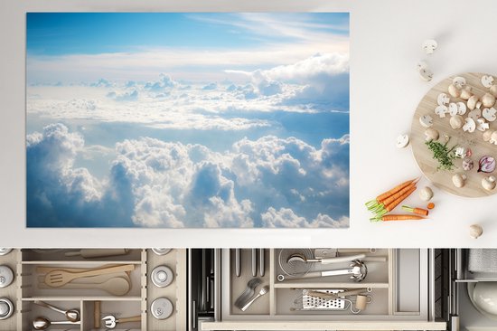 KitchenYeah® Inductie beschermer 77x51 cm - Wolkendek in de lucht - Kookplaataccessoires - Afdekplaat voor kookplaat - Inductiebeschermer - Inductiemat - Inductieplaat mat