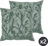 Kussen (gevuld) IRIS, SET/2, 45x45cm, sage green