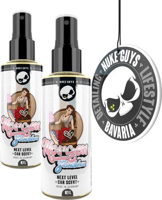 Nuke Guys Car Scent – Spray profumo auto – 100 ml Sweet Geisha auto profumo – Pratico deodorante per interni – piacevole profumo auto + ciondolo