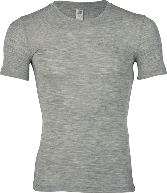 Engel Natur T-shirt Homme Soie - Laine Mérinos Bio GOTS Grijs 54/56(XL)
