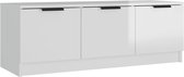 vidaXL - Tv-meubel - 102x35x36,5 - cm - bewerkt - hout - hoogglans - wit