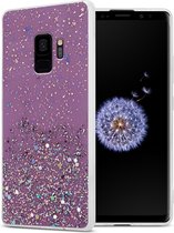 Cadorabo Hoesje voor Samsung Galaxy S9 in Paars met Glitter - Beschermhoes van flexibel TPU silicone met fonkelende glitters Case Cover Etui