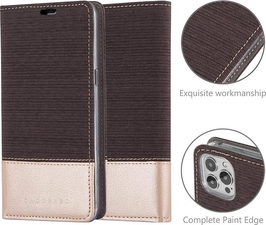 Coque Cadorabo pour Apple iPhone 13 PRO MAX en OR ANTHRACITE - Coque de protection avec fermeture magnétique