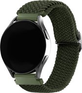 Strap-it Smartwatch bandje 20mm - geweven / gevlochten nylon bandje geschikt voor Samsung Galaxy Watch 6 / 6 Classic / Watch 5 / 5 Pro / Watch 4 / 4 Classic / Watch 3 41mm / Watch 1 42mm / Watch Active / Active 2 / Gear Sport - groen