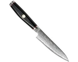 Yaxell Super Gou Ypsilon Universeelmes 12 cm – 193 Lagen Damaststaal – SG2 Staal – 63 HRC – Canvas-Micarta Heft – Japan