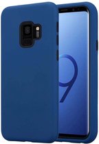 Cadorabo Hoesje geschikt voor Samsung Galaxy S9 in Donker Blauw - Hybride beschermhoes met TPU siliconen binnenkant en 2-delige kunststof buitenkant