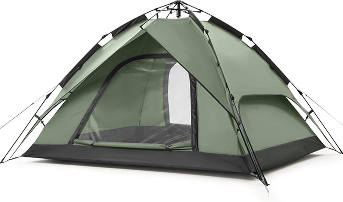 3 Persoons Draagbare Tent | Vissen - Kamperen - Festivals | Automatische Camping Tent Groen