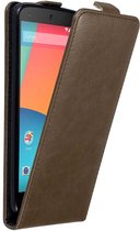 Cadorabo Hoesje geschikt voor LG Google NEXUS 5 in KOFFIE BRUIN - Beschermhoes in flip design Case Cover met magnetische sluiting