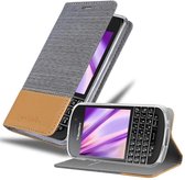 Cadorabo Hoesje geschikt voor Blackberry Q10 in LICHTGRIJS BRUIN - Beschermhoes met magnetische sluiting, standfunctie en kaartvakje Book Case Cover Etui