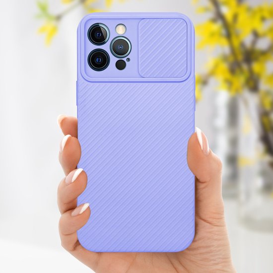 Coque Cadorabo pour Apple iPhone 12 PRO MAX en Bonbon Purple - Coque de protection en silicone TPU souple et avec protection pour appareil photo