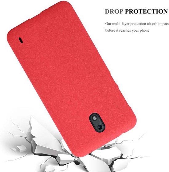 Cadorabo Case adapté pour Nokia 2 2017 en FROST RED - Housse de protection en silicone TPU flexible Case Cover