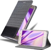 Cadorabo Hoesje voor Samsung Galaxy A7 2017 in GRIJS ZWART - Beschermhoes met magnetische sluiting, standfunctie en kaartvakje Book Case Cover Etui