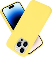 Cadorabo Hoesje geschikt voor Apple iPhone 14 PRO MAX in LIQUID GEEL - Beschermhoes gemaakt van flexibel TPU silicone Case Cover