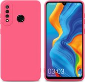 Cadorabo Hoesje geschikt voor Huawei P30 LITE in FLUID ROOD - Beschermhoes gemaakt van flexibel TPU silicone Cover Fluid Case