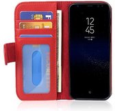 Cadorabo Hoesje geschikt voor Samsung Galaxy S8 in INFERNO ROOD - Beschermhoes met magnetische sluiting en 3 kaartsleuven Book Case Cover Etui