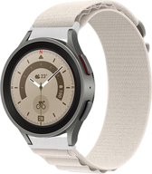 Bandje Voor Samsung Galaxy Watch Nylon Alpine Band - Sterrenlicht (Wit) - Maat: 22mm - Horlogebandje, Armband