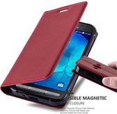 Cadorabo Hoesje geschikt voor Samsung Galaxy XCover 3 in APPEL ROOD - Beschermhoes met magnetische sluiting, standfunctie en kaartvakje Book Case Cover Etui