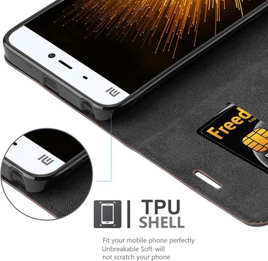 Étui Cadorabo pour Xiaomi Mi 5 en BRUN CAFÉ - Étui de protection avec fermeture magnétique