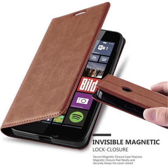 Cadorabo Hoesje Geschikt Voor Nokia Lumia 640 In CAPPUCCINO BRUIN Beschermend Etui Met Magnetische Sluiting