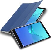 Cadorabo Tablet Hoesje voor Huawei MediaPad M5 8 (8.4 inch) in JERSEY DONKER BLAUW - Ultra dun beschermend geval met automatische Wake Up en Stand functie Book Case Cover Etui