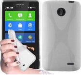Cadorabo Hoesje geschikt voor Nokia X in SEMI-TRANSPARANT - Beschermhoes gemaakt van flexibel TPU silicone Case Cover