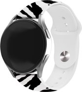 Strap-it Smartwatch bandje 20mm - zebra print siliconen bandje geschikt voor Samsung Galaxy Watch 6 / 6 Classic / Watch 5 / 5 Pro / Watch 4 / 4 Classic / Watch 3 41mm / Watch 42mm / Watch Active / Active 2 / Gear Sport