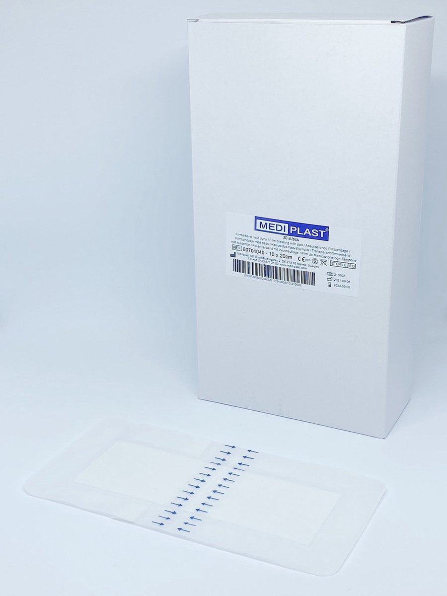 Goedkoopste Mediplast Waterproof Film met pad wondpleister steriel 10 x 20cm - doos 30 stuks