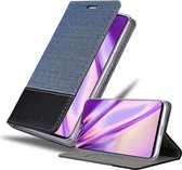 Cadorabo Hoesje geschikt voor Samsung Galaxy M51 in DONKERBLAUW ZWART - Beschermhoes met magnetische sluiting, standfunctie en kaartvakje Book Case Cover Etui