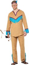 Smiffy's - Indiaan Kostuum - Mississippi Indiaan Wilde Mustang - Man - Bruin - Medium - Carnavalskleding - Verkleedkleding