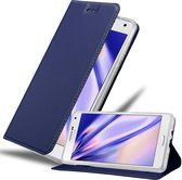 Cadorabo Hoesje geschikt voor Samsung Galaxy A7 2015 in CLASSY DONKER BLAUW - Beschermhoes met magnetische sluiting, standfunctie en kaartvakje Book Case Cover Etui