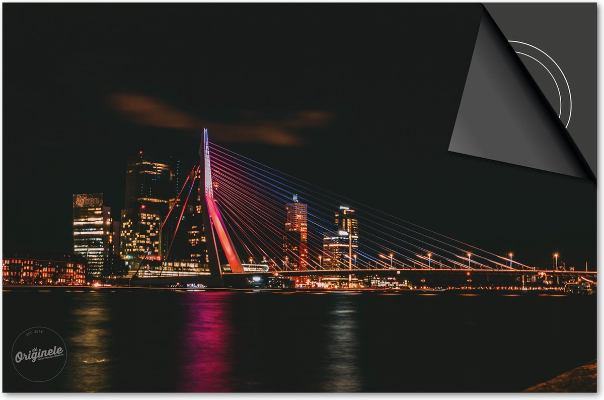 Inductie beschermer 71x52 - afdekplaat inductie mat - Dietrix Kookplaat beschermer - Exclusief - Steden - Rotterdam Erasmusbrug Kleur