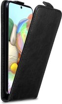 Cadorabo Hoesje geschikt voor Samsung Galaxy A71 4G in ZWARTE NACHT - Beschermhoes in flip design Case Cover met magnetische sluiting