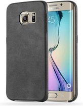 Cadorabo Hoesje voor Samsung Galaxy S6 EDGE in VINTAGE ZWART - Hard Case Cover beschermhoes van imitatieleer