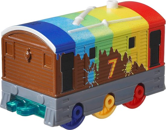 Flightmode- Thomas & Friends GYV65 Rainbow Toby Push-Along Trein Motor Voor Peuterkinderen Leeftijd 3 Jaar En Omhoog, Veelkleurig, 1,7 "* 1,2"* 3,15"