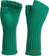 Knit Factory Cleo Gebreide Dames Vingerloze Handschoenen - Handschoenen voor in de herfst & winter - Groene handschoenen - Polswarmers - Bright Green - One Size