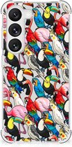 Anti-shock Hoesje met foto Geschikt voor Samsung Galaxy S23 Telefoon Hoesje met doorzichtige rand Birds